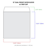 12" Outer Sleeves - Dual Pocket w/ One Flap (Single Sleeve)