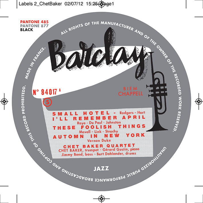 Chet Baker Quartet - Chet Baker In Paris, Volume 2 Vinyl LP