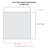 12.75" Outer Sleeves - Dual Pocket w/ One Flap (25 Pack)