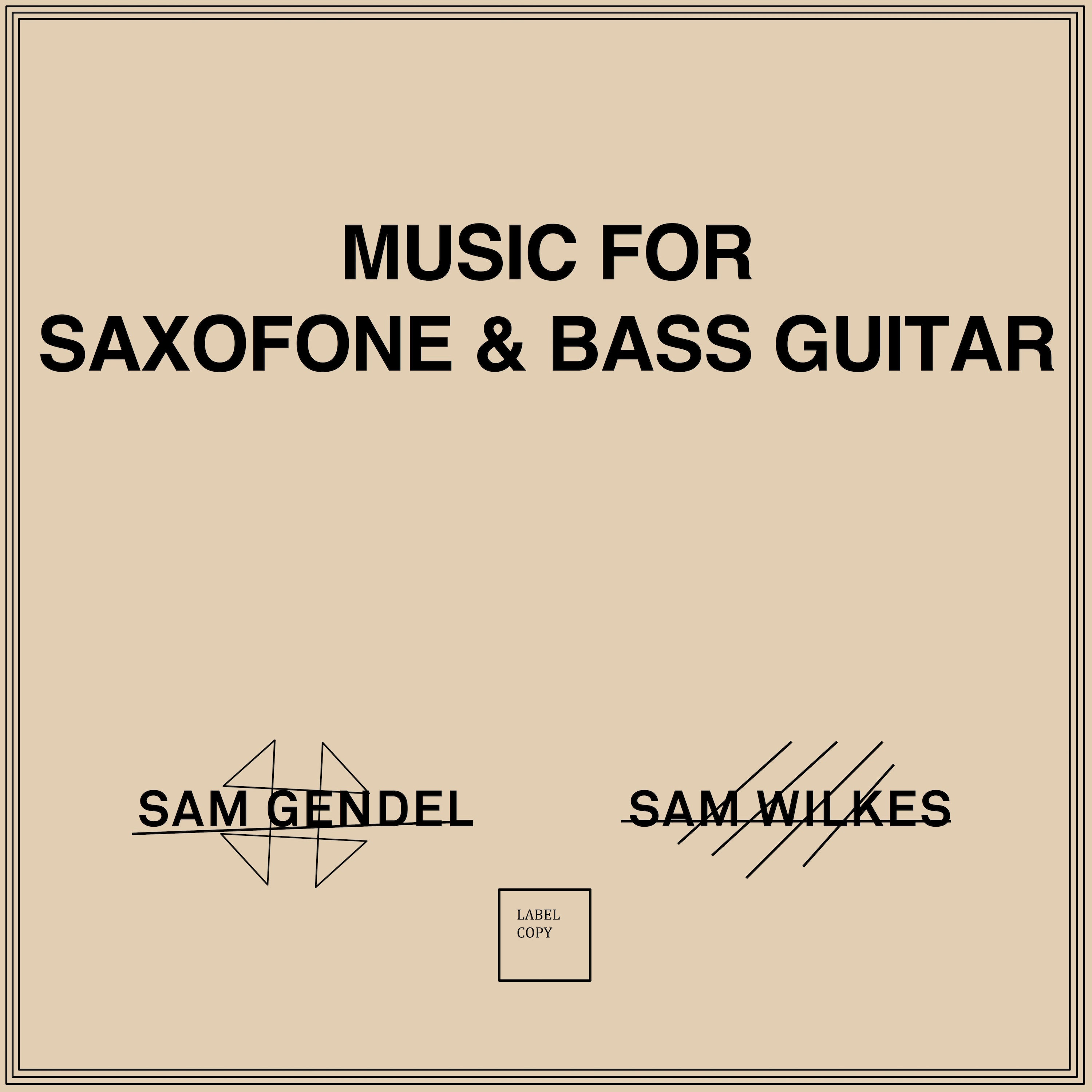 Sam Gendel, Sam Wilkes - Music For Saxofone & Bass Guitar Vinyl LP album cover