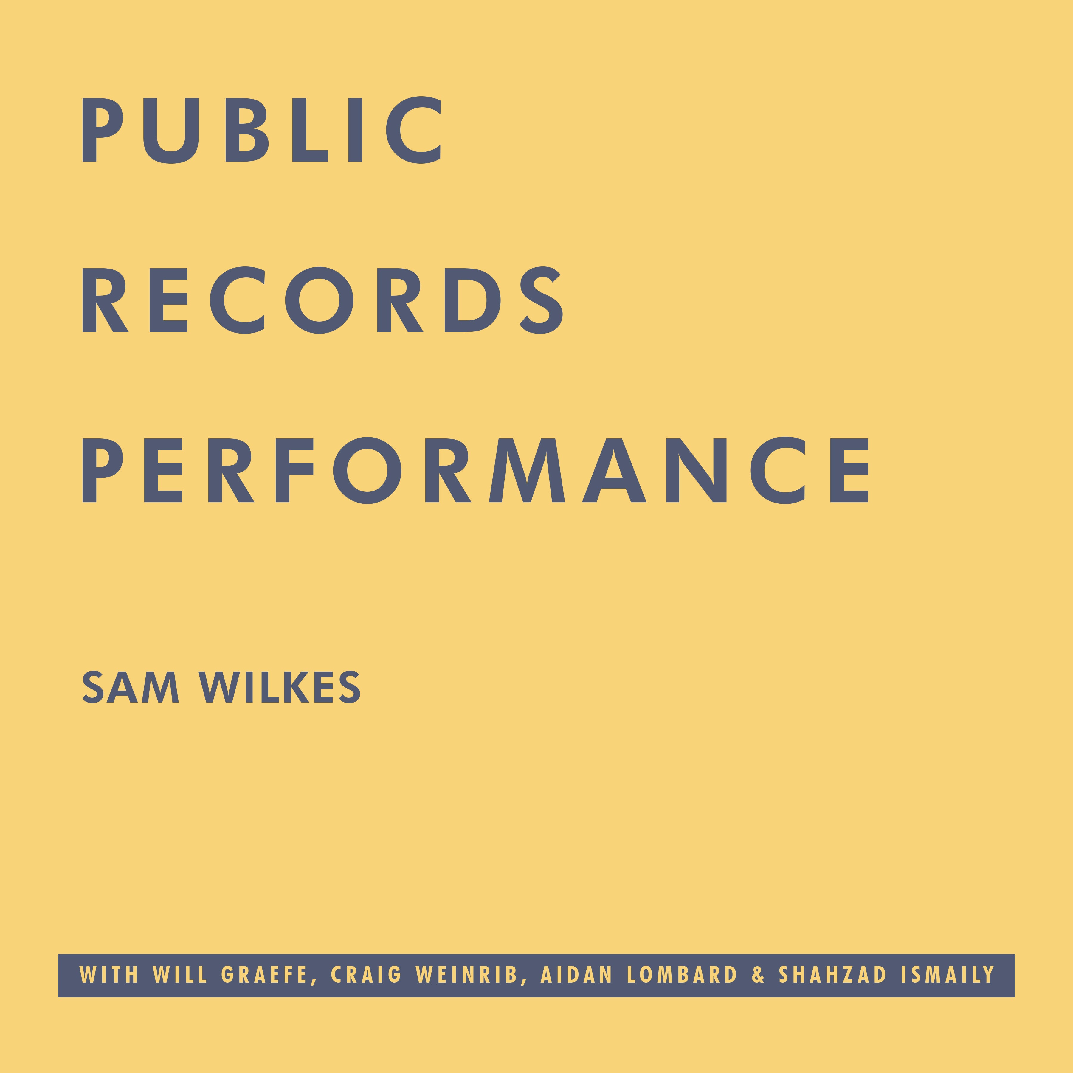 Sam Wilkes - Public Records Performance Vinyl LP album cover