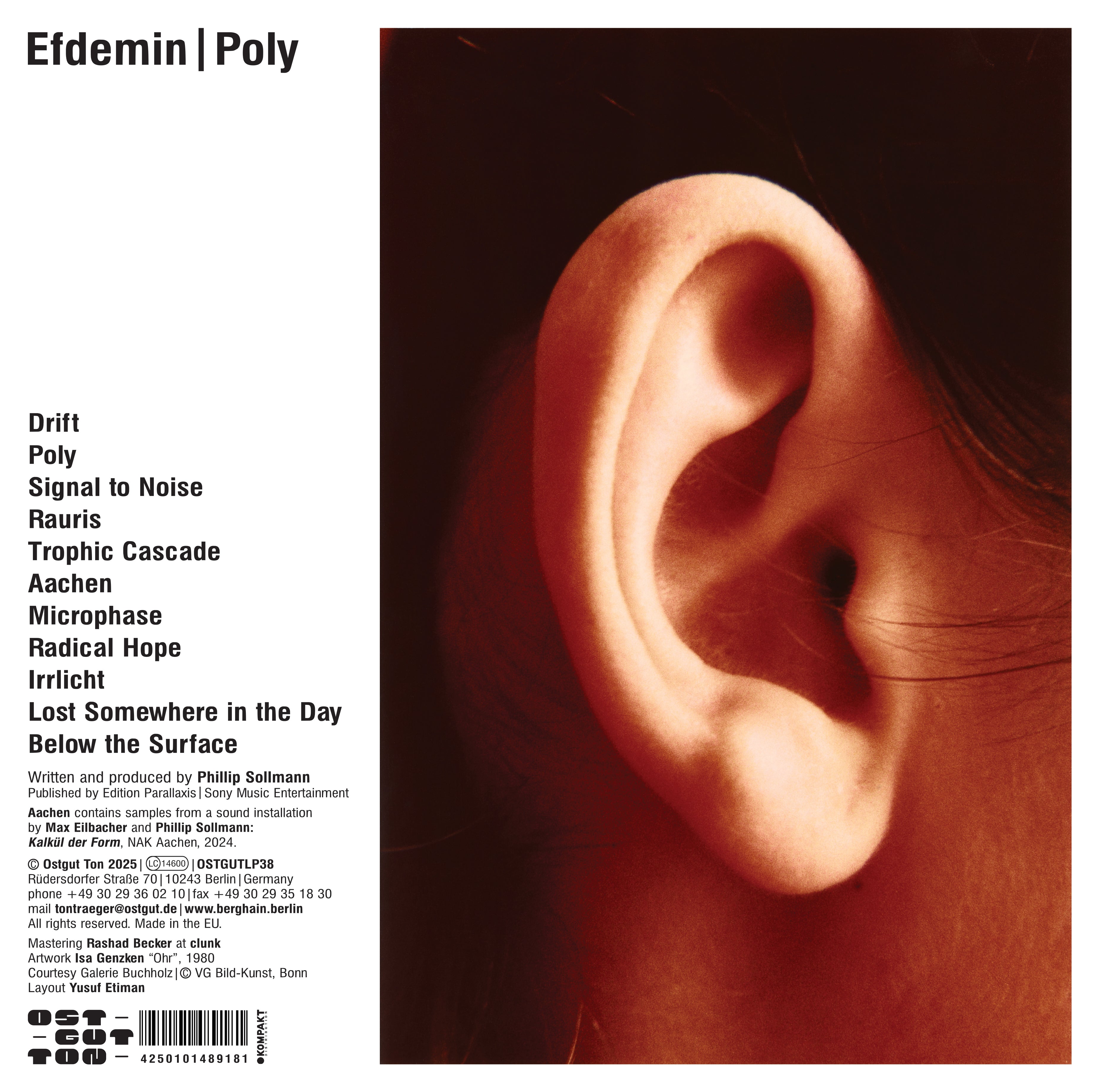 Efdemin - Poly Vinyl 2LP album cover